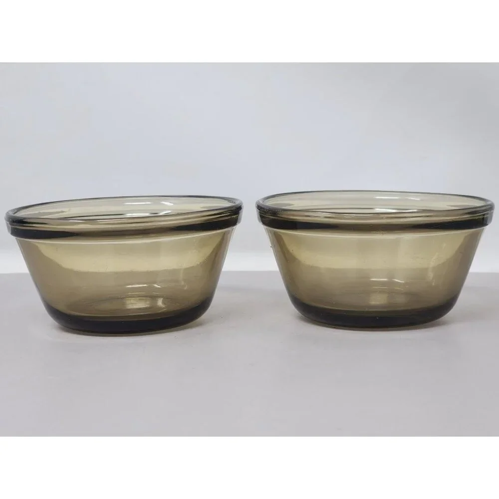 Vintage‎ Lovenware Amber Glass Casserole Dishes & Bowls Set Of 4 With Handles